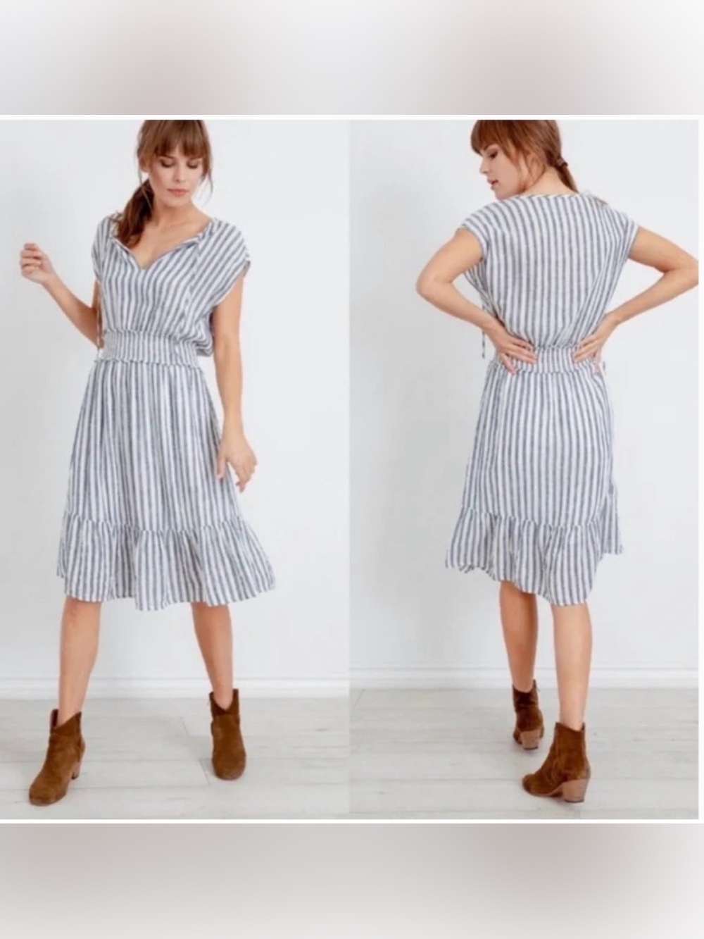 rails ashlyn rip striped blue mini dress